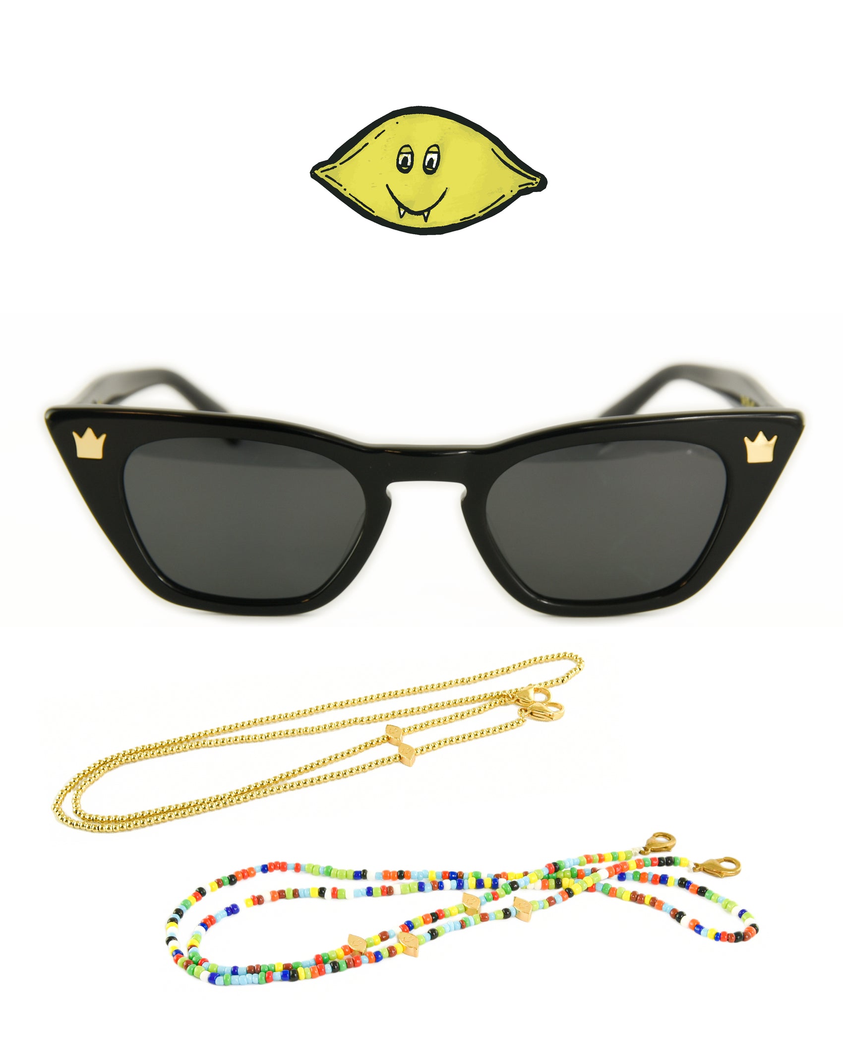 DOPE LEMON // Rose Pink Cadillac Sunglass Package // Black