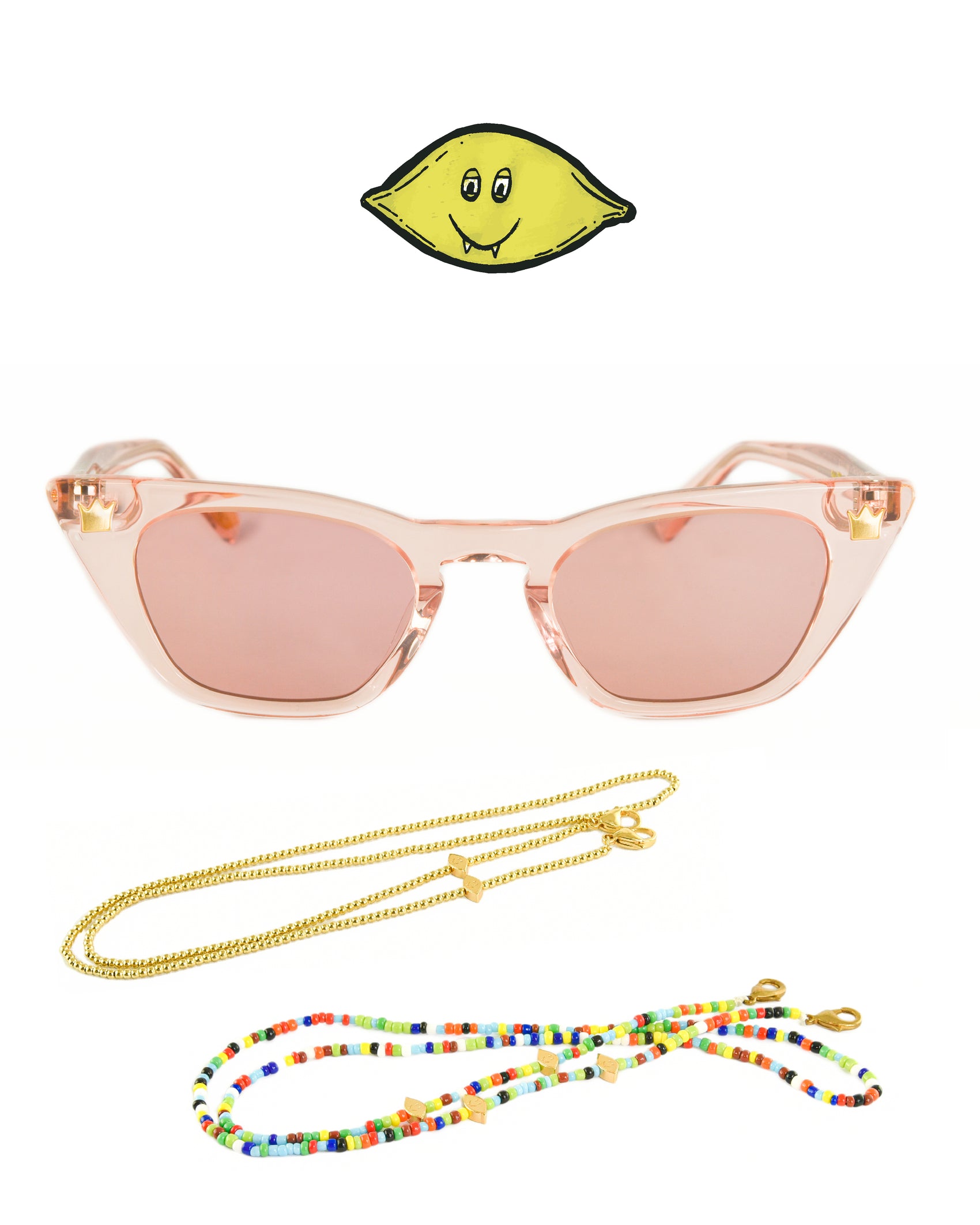 DOPE LEMON // Rose Pink Cadillac Sunglass Package // Pink