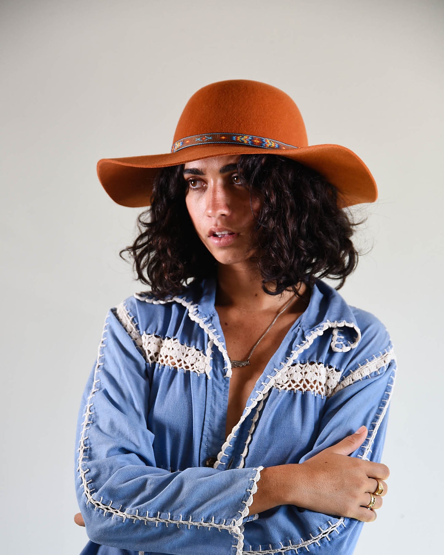 The Little Hippie Floppy Felt Hat - Rusty Orange