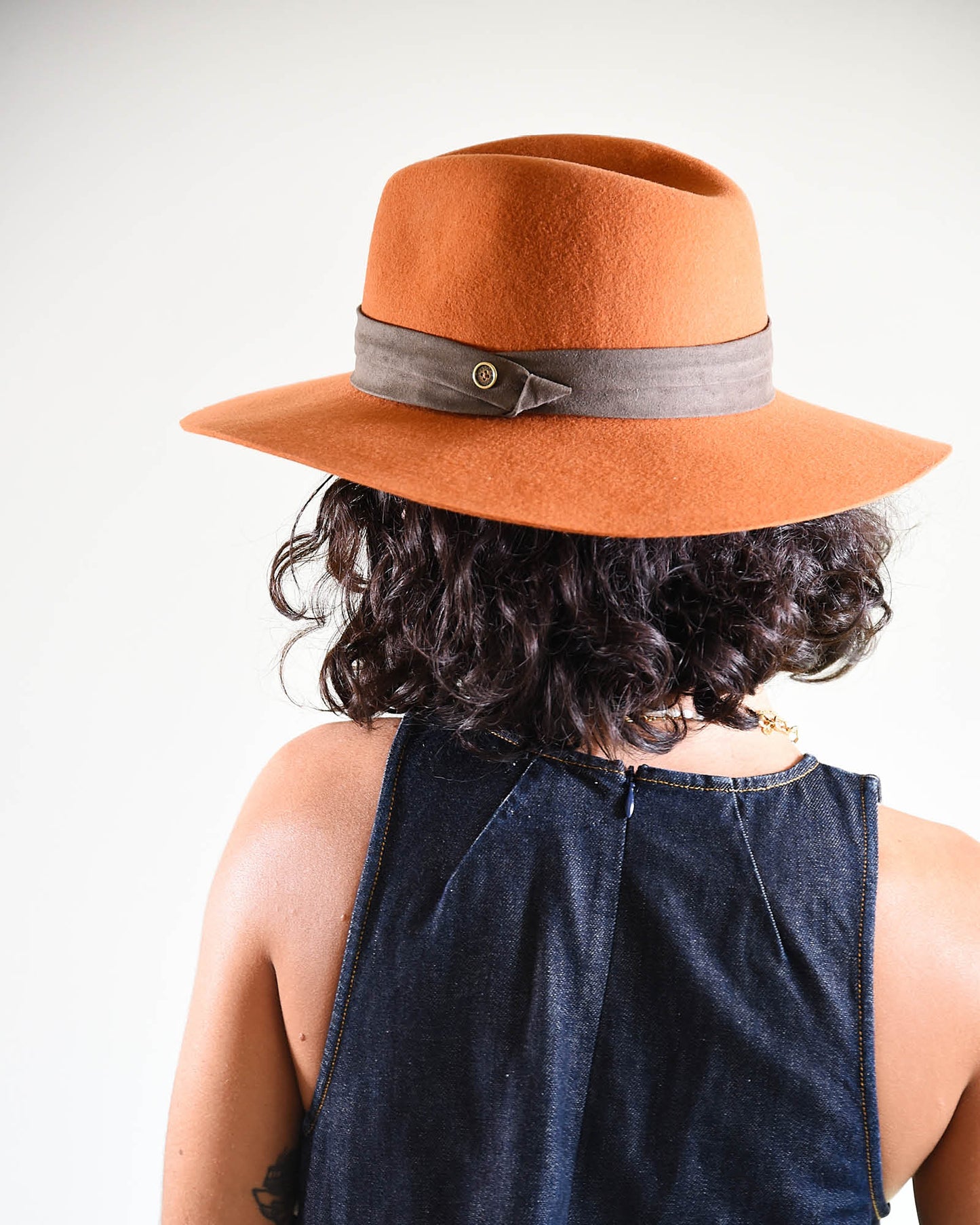 Chapeau Large en Feutre The Moment - Orange Rouillé 