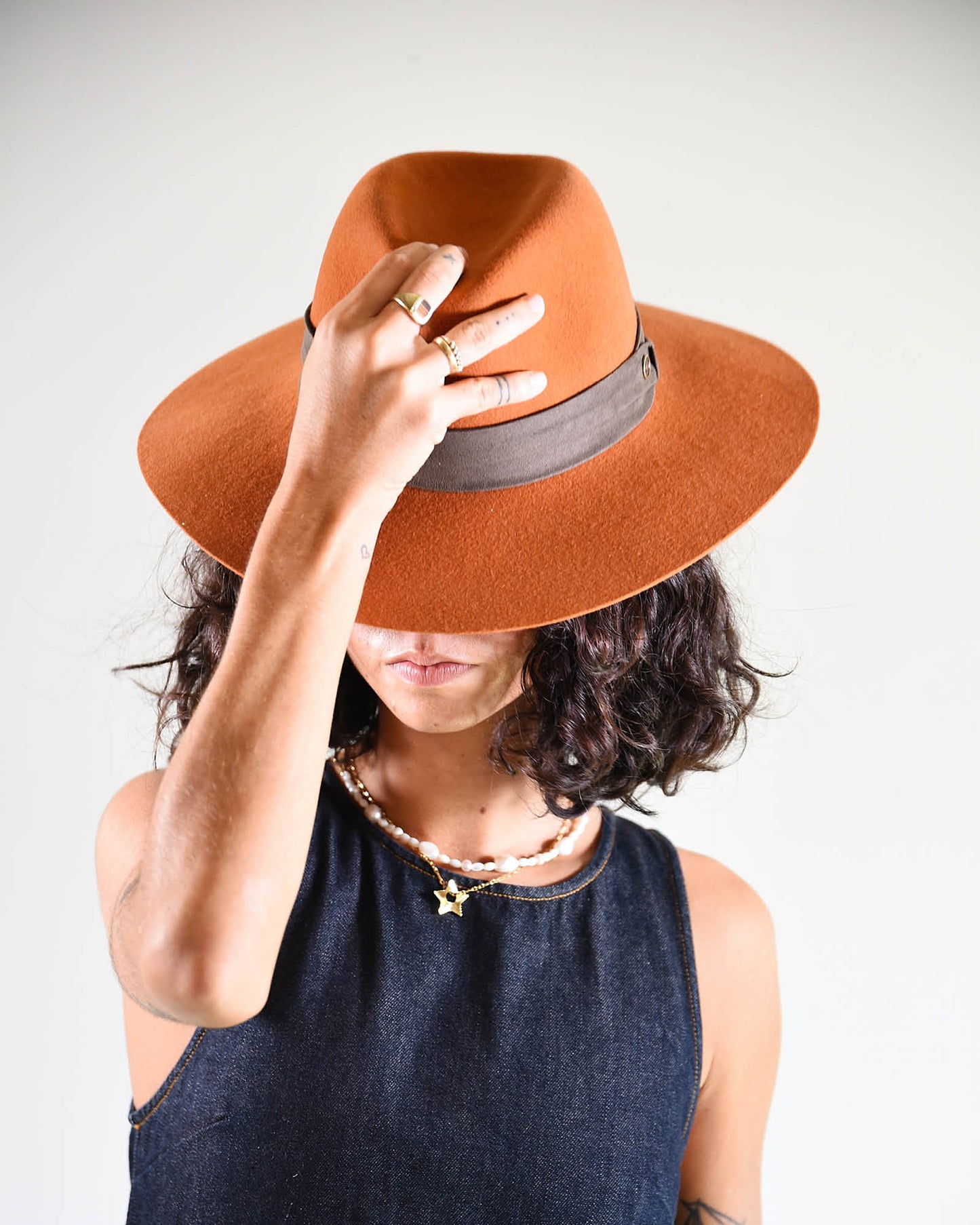 The Moment Wide Felt Hat - Rusty Orange