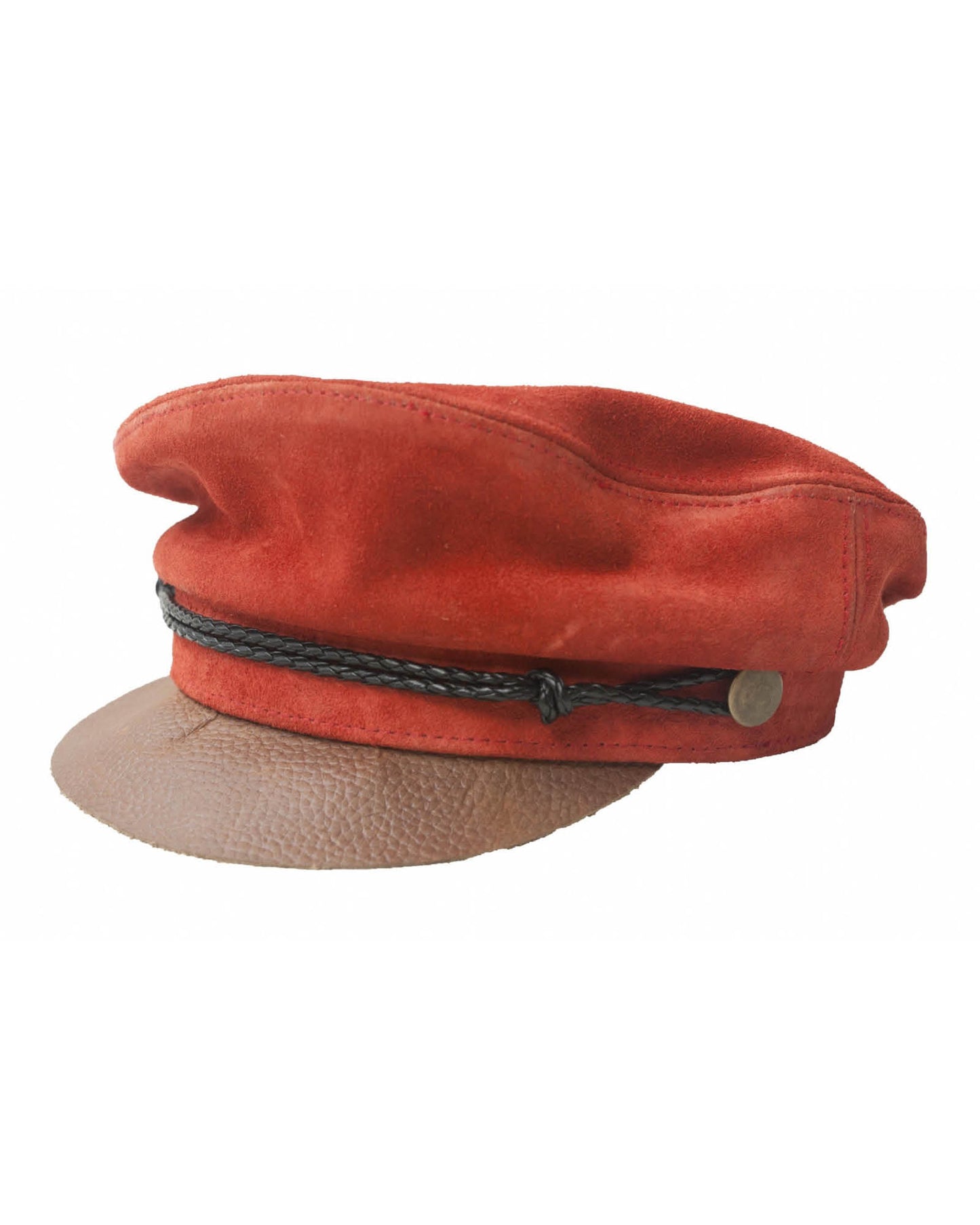 Casquette Bowie en Daim - Rouge/Marron