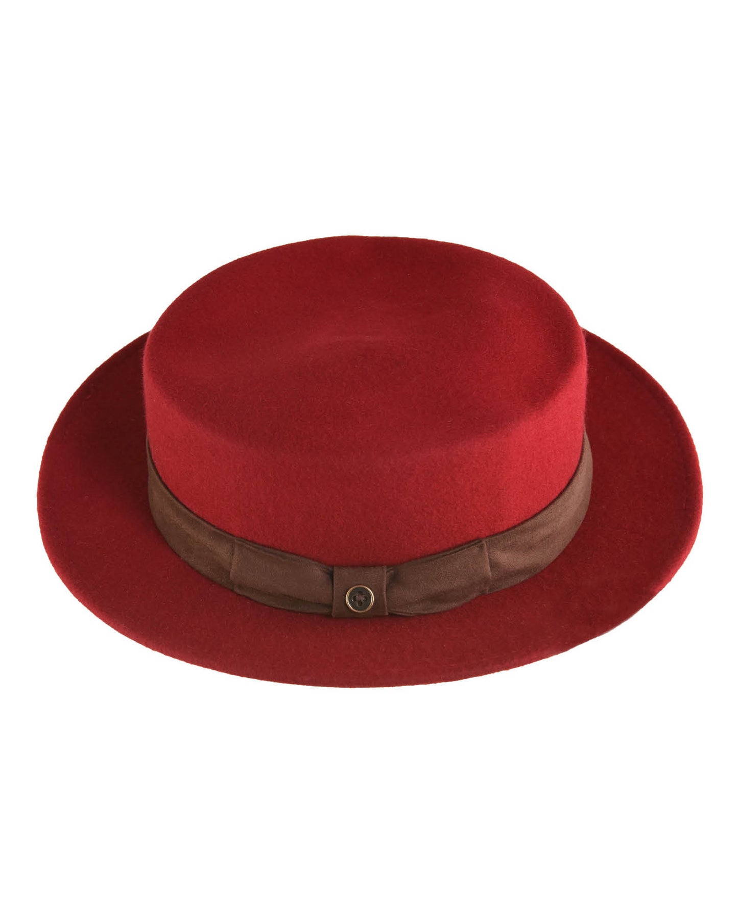 The Trip Felt Hat - Chocolate on Red