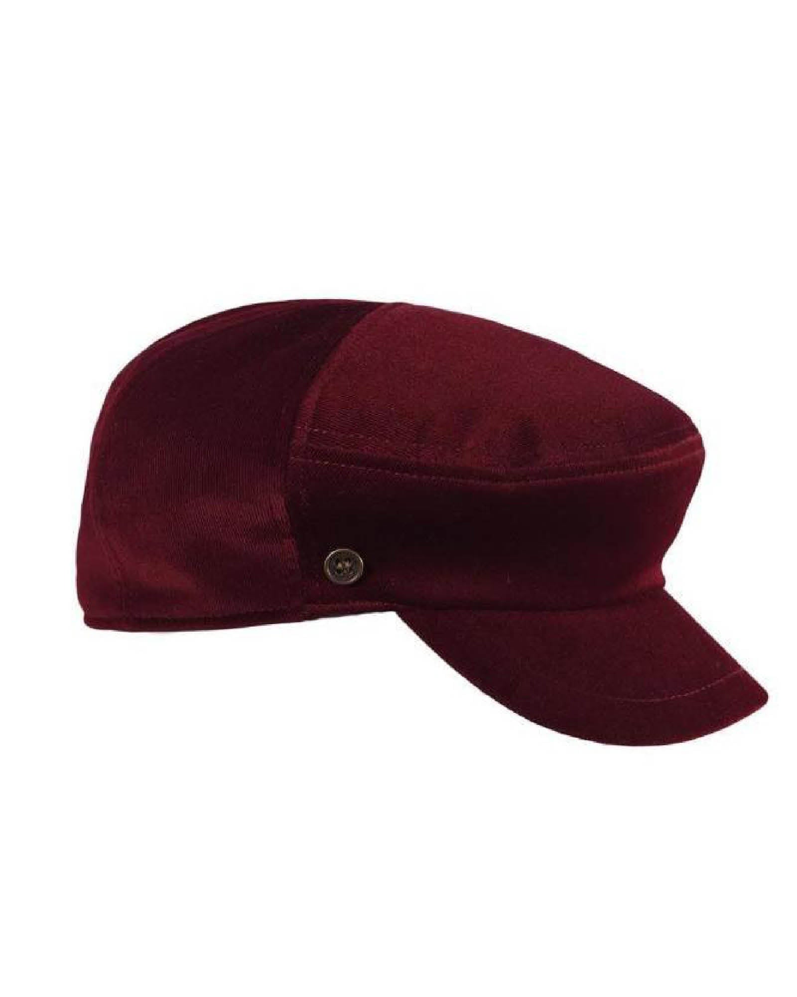 The Twist Paperboy Cap - Red Velveteen