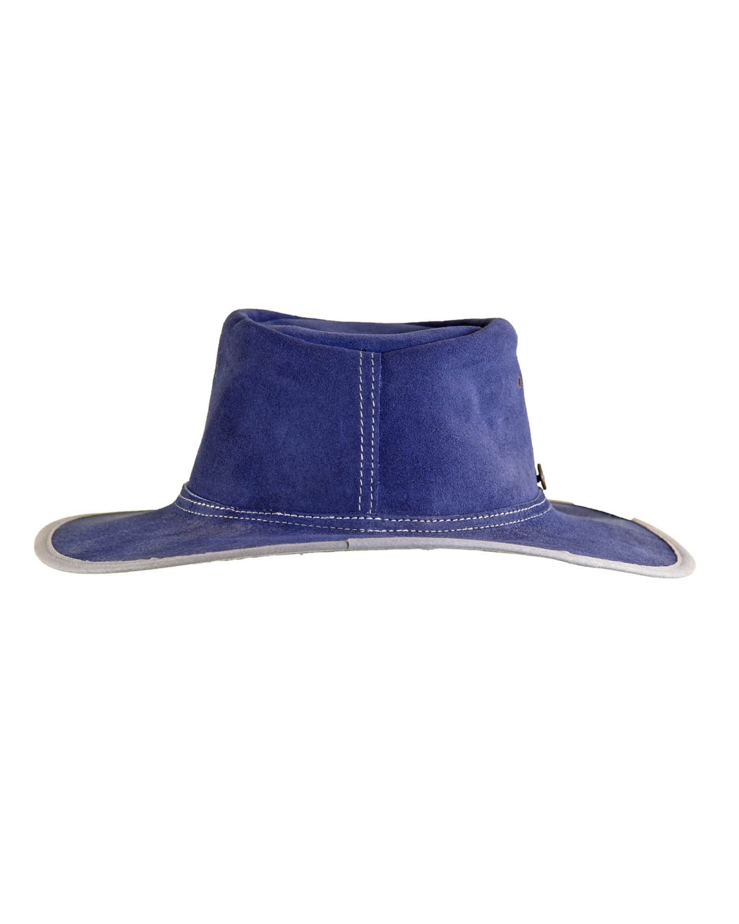 Le Chapeau en Cuir Velours - Daim Marine 