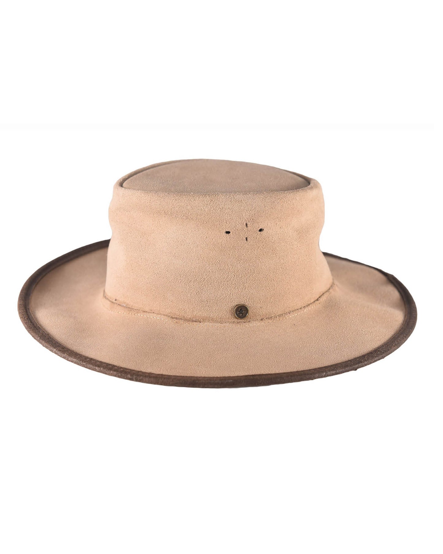 Le chapeau en cuir velours - Cuir suédé beige